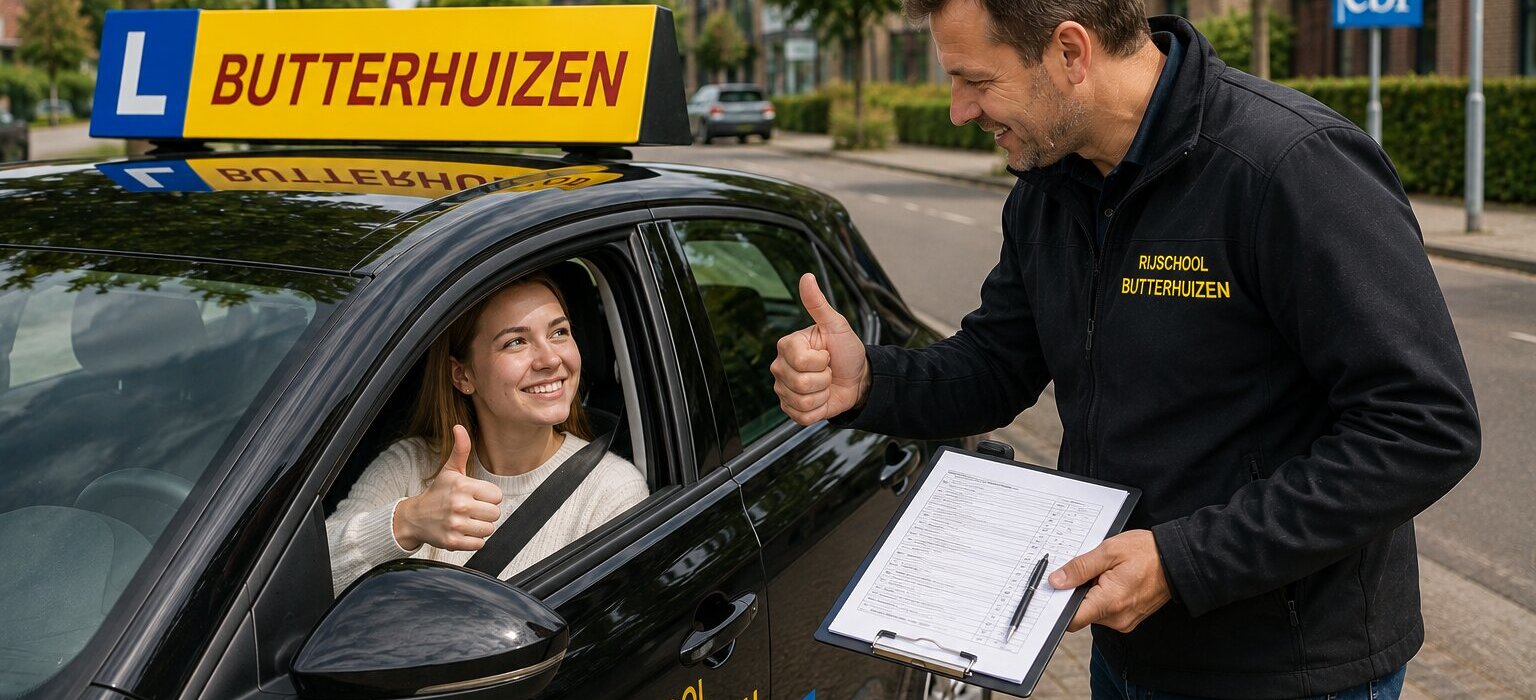 Leerling van Rijschool Butterhuizen klaar voor het praktijkexamen